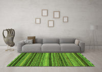 Machine Washable Abstract Green Modern Rug, wshabs2242grn