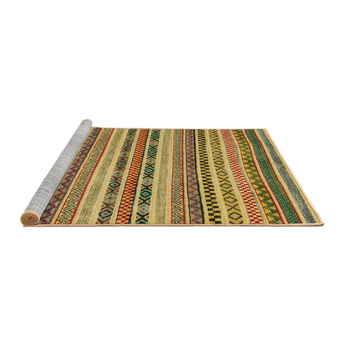 Sideview of Machine Washable Abstract Yellow Rug, wshabs2243