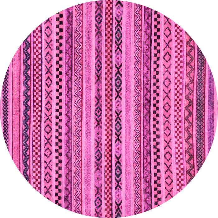 Round Abstract Pink Modern Rug, abs2243pnk