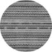 Round Abstract Gray Modern Rug, abs2243gry