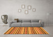 Machine Washable Abstract Orange Modern Area Rugs in a Living Room, wshabs2243org