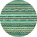 Round Machine Washable Abstract Light Blue Modern Rug, wshabs2243lblu