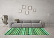 Machine Washable Abstract Turquoise Modern Area Rugs in a Living Room,, wshabs2243turq