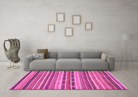 Machine Washable Abstract Pink Modern Rug, wshabs2243pnk