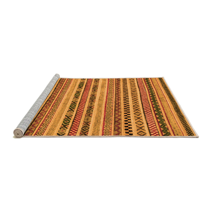 Sideview of Machine Washable Abstract Orange Modern Area Rugs, wshabs2243org