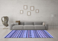 Machine Washable Abstract Blue Modern Rug, wshabs2243blu