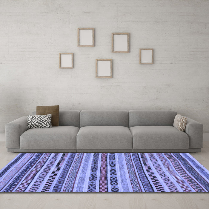 Machine Washable Abstract Blue Modern Rug in a Living Room, wshabs2243blu