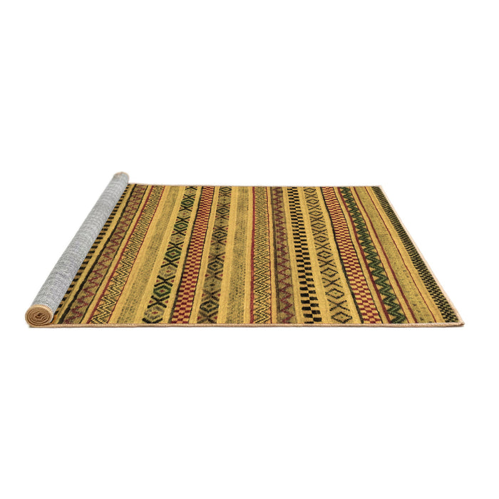 Sideview of Machine Washable Abstract Brown Modern Rug, wshabs2243brn