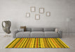 Machine Washable Abstract Yellow Modern Rug in a Living Room, wshabs2243yw