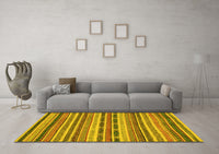 Machine Washable Abstract Yellow Modern Rug, wshabs2243yw