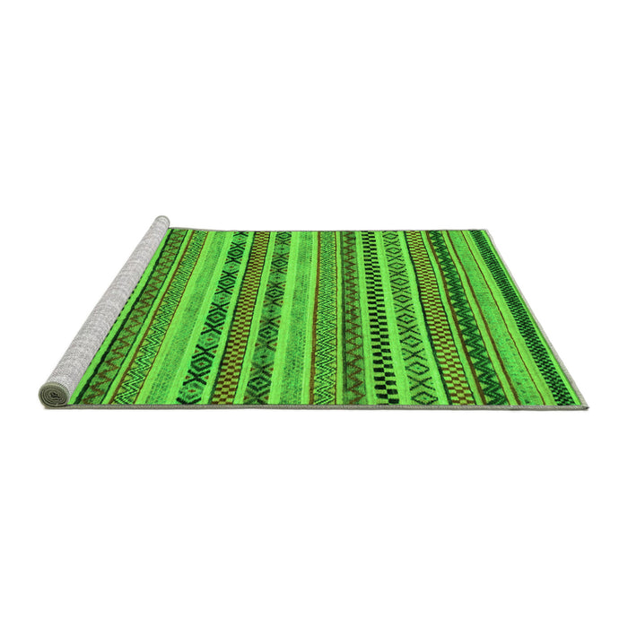 Sideview of Machine Washable Abstract Green Modern Area Rugs, wshabs2243grn