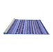 Sideview of Machine Washable Abstract Blue Modern Rug, wshabs2243blu