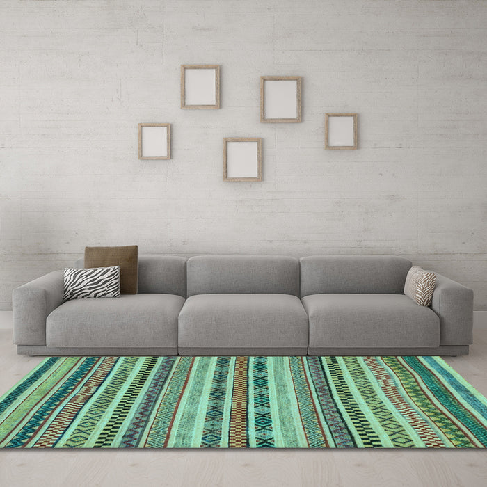 Machine Washable Abstract Light Blue Modern Rug in a Living Room, wshabs2243lblu