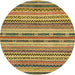 Round Abstract Yellow Modern Rug, abs2243