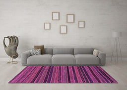 Machine Washable Oriental Purple Modern Area Rugs in a Living Room, wshabs2244pur