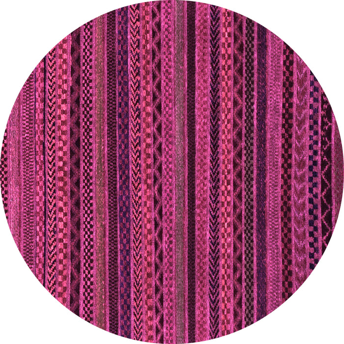 Round Machine Washable Oriental Pink Modern Rug, wshabs2244pnk