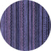 Round Oriental Blue Modern Rug, abs2244blu