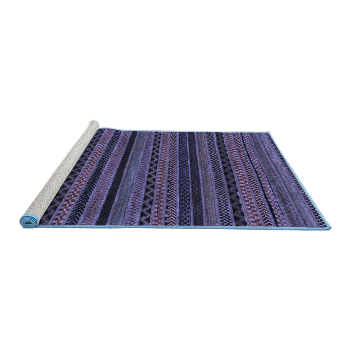 Sideview of Machine Washable Oriental Blue Modern Rug, wshabs2244blu