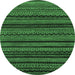 Round Machine Washable Oriental Emerald Green Modern Area Rugs, wshabs2244emgrn