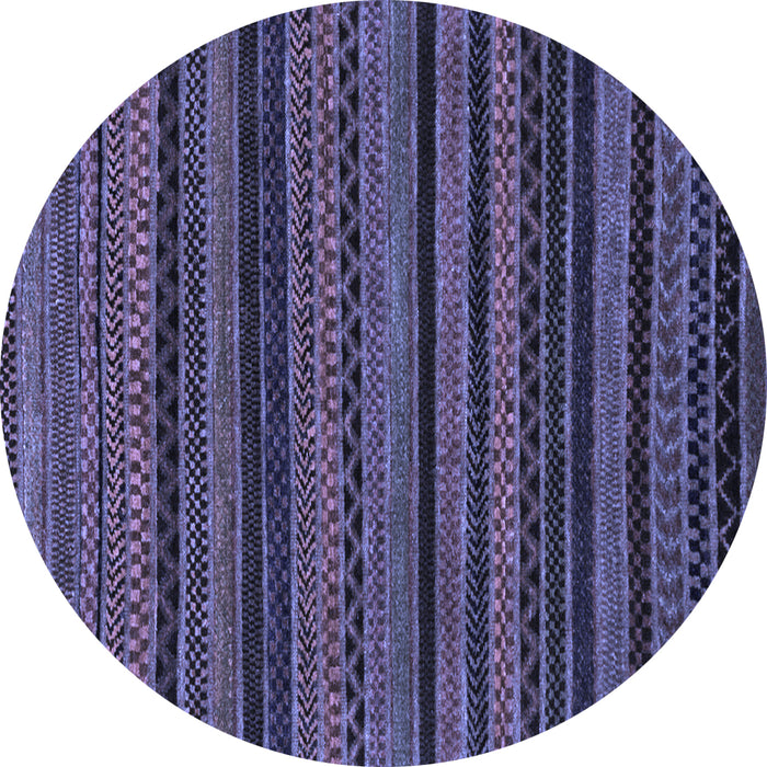 Round Machine Washable Oriental Blue Modern Rug, wshabs2244blu