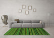 Machine Washable Oriental Green Modern Area Rugs in a Living Room,, wshabs2244grn