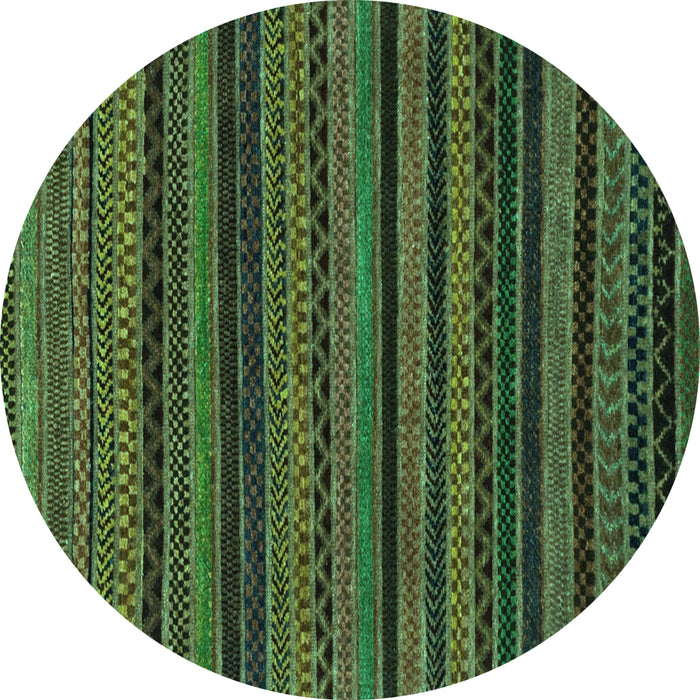 Round Machine Washable Oriental Turquoise Modern Area Rugs, wshabs2244turq