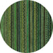 Round Oriental Turquoise Modern Rug, abs2244turq