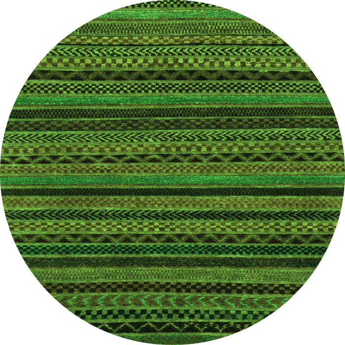 Round Oriental Green Modern Rug, abs2244grn