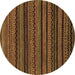 Round Oriental Brown Modern Rug, abs2244brn