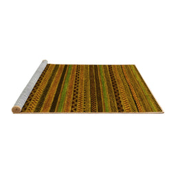 Sideview of Machine Washable Oriental Yellow Modern Rug, wshabs2244yw