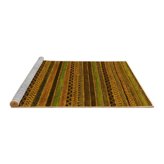 Sideview of Machine Washable Oriental Yellow Modern Rug, wshabs2244yw