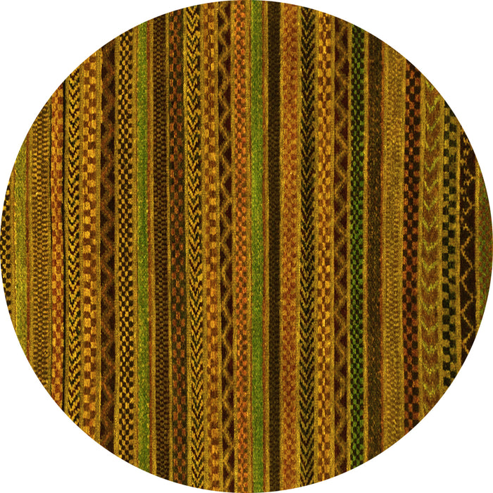 Round Oriental Yellow Modern Rug, abs2244yw