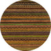 Round Abstract Red Oriental Rug, abs2244