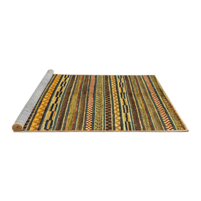 Sideview of Machine Washable Abstract Orange Rug, wshabs2245