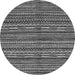 Round Machine Washable Oriental Gray Modern Rug, wshabs2245gry