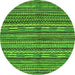 Round Oriental Green Modern Rug, abs2245grn