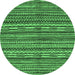 Round Oriental Emerald Green Modern Rug, abs2245emgrn