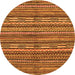 Round Oriental Orange Modern Rug, abs2245org