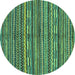 Round Oriental Turquoise Modern Rug, abs2245turq