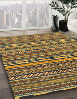 Machine Washable Abstract Orange Rug in a Family Room, wshabs2245