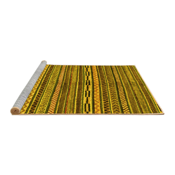 Sideview of Machine Washable Oriental Yellow Modern Rug, wshabs2245yw