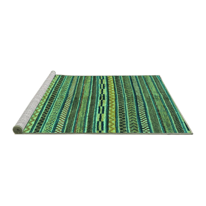 Sideview of Machine Washable Oriental Turquoise Modern Area Rugs, wshabs2245turq