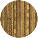 Round Oriental Brown Modern Rug, abs2245brn