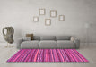 Machine Washable Oriental Pink Modern Rug in a Living Room, wshabs2245pnk