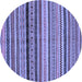 Round Oriental Blue Modern Rug, abs2246blu