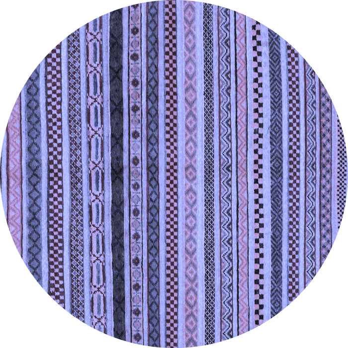 Round Machine Washable Oriental Blue Modern Rug, wshabs2246blu