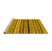 Sideview of Machine Washable Oriental Yellow Modern Rug, wshabs2246yw