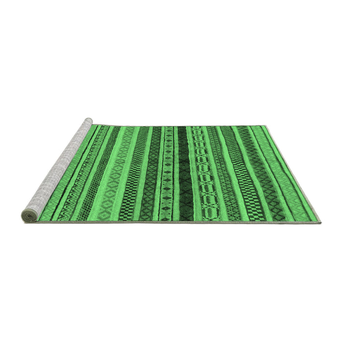 Sideview of Machine Washable Oriental Emerald Green Modern Area Rugs, wshabs2246emgrn