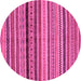 Round Oriental Pink Modern Rug, abs2246pnk