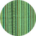 Round Oriental Turquoise Modern Rug, abs2246turq